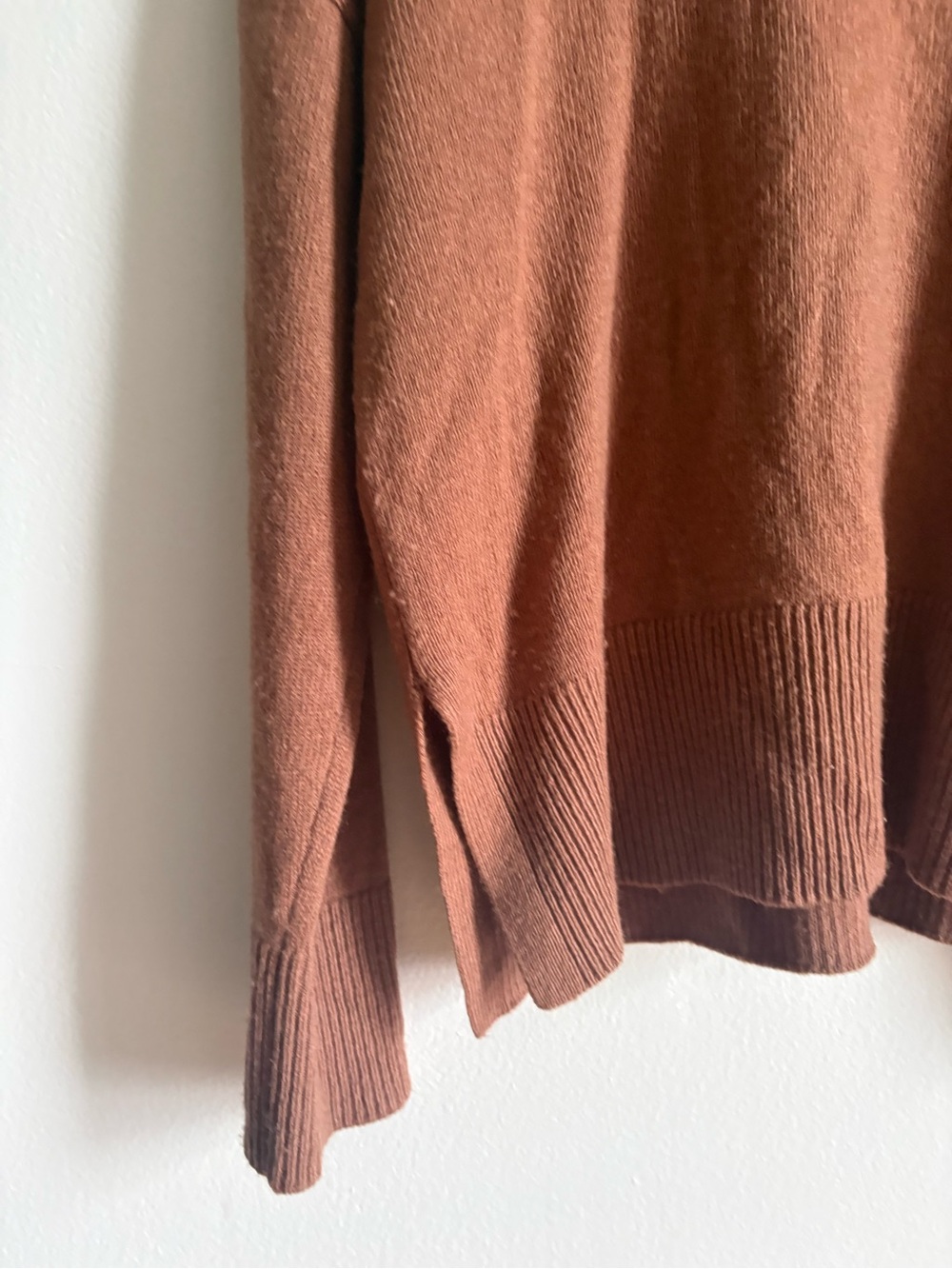 Ever New Sz S Wool Cashmere Brown Relaxed Turtleneck Minimalist Knit Sweater - Picture 5 of 9